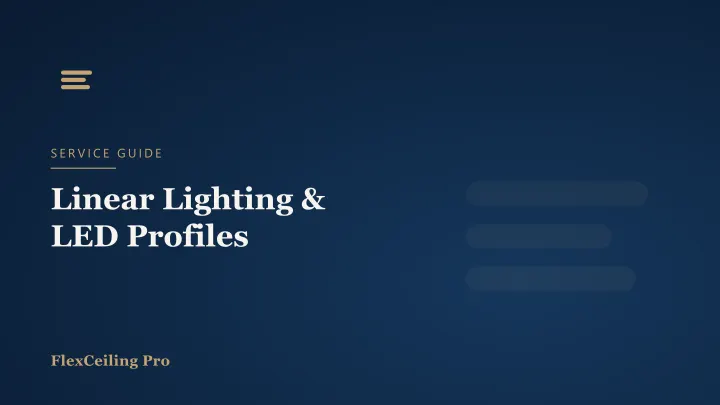 Linear Lighting & LED Profiles for Seamless Ceilings